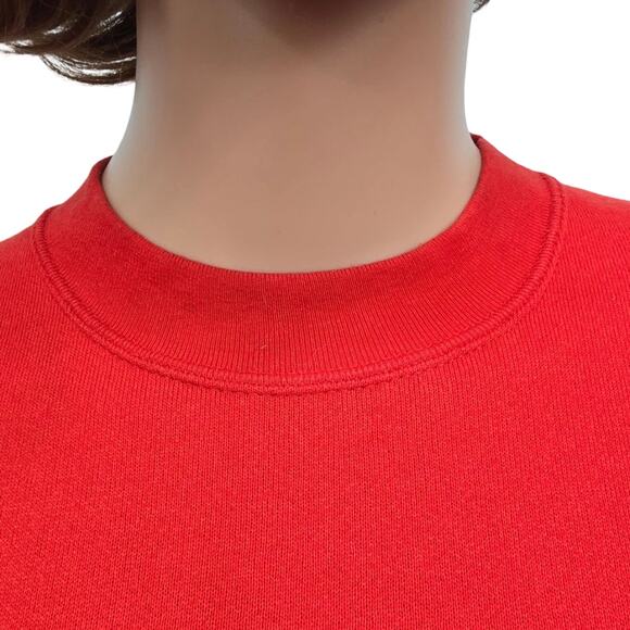 Vintage 90s Miller Sweatshirt XL Joy Teddy Bear Christmas USA Made Mockneck Red - Picture 5 of 11